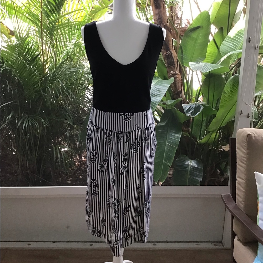 City Chic Black and White Striped Dress